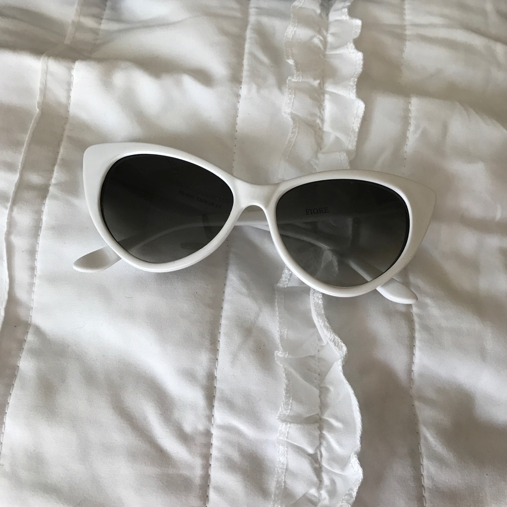 White cat eye sunglasses